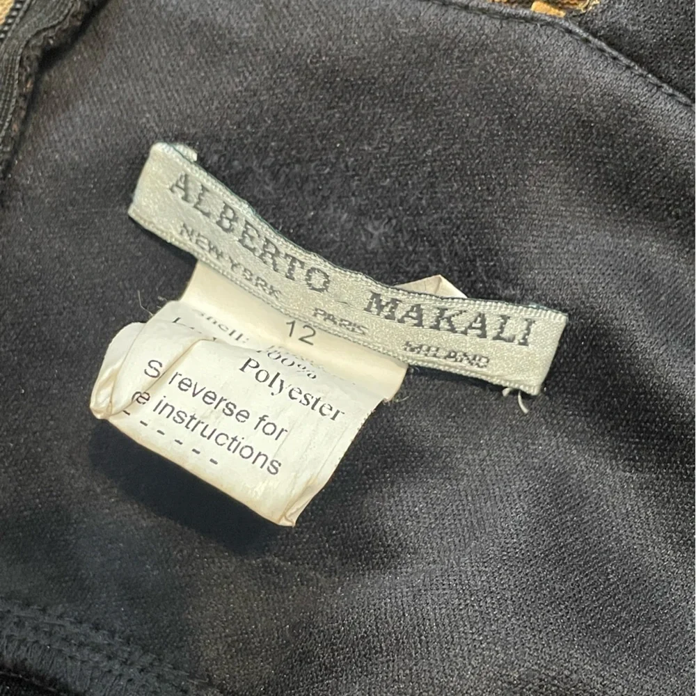 Alberto Makali Brown Leopard Print Long Formal Evening Gown Size 12 - Picture 5 of 5